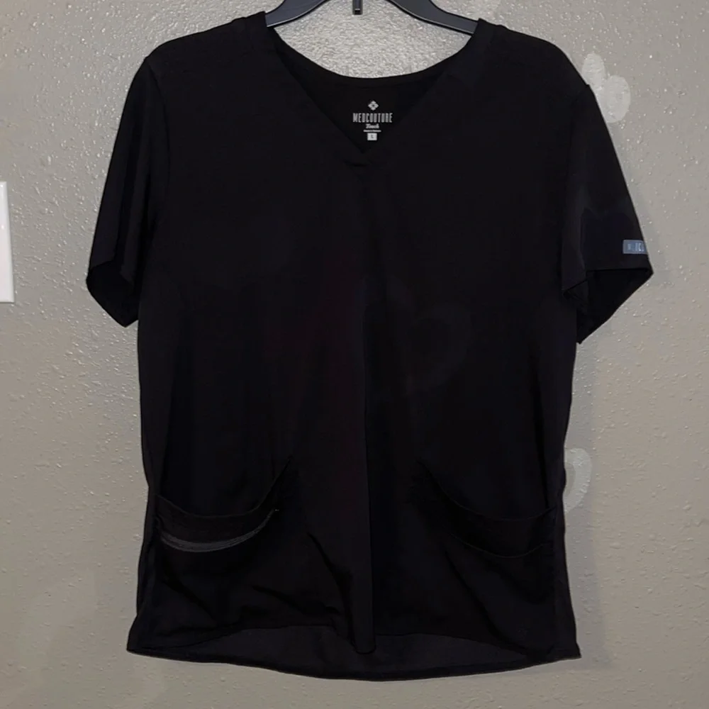 MED Couture Black Scrub Top - Picture 1 of 6